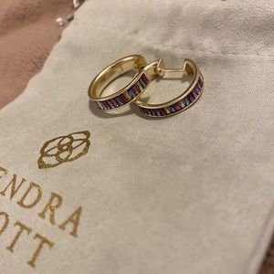 Kendra Scott jack Gold hoop in multi crystal